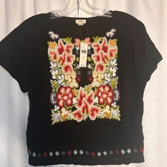 Anthropologie x Tiny NWT Embroidered Short Sleeve Top S ($120) - Picture 5 of 8